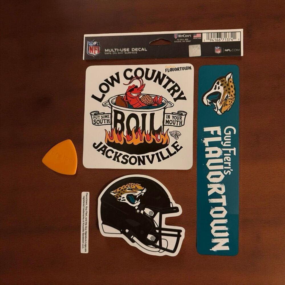 Jaguars WinCraft NFL Guy Fieri’s Flavortown 5.5'' x 7.75'' 3 Fan Decal Stickers